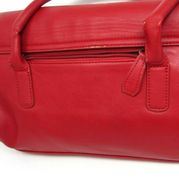FIORELLI DOUBLE COMPARTMENT LARGE RED WOMEN'S 13" x 8" HANDBAG DOUBLE HANDLES - Picture 3 of 7